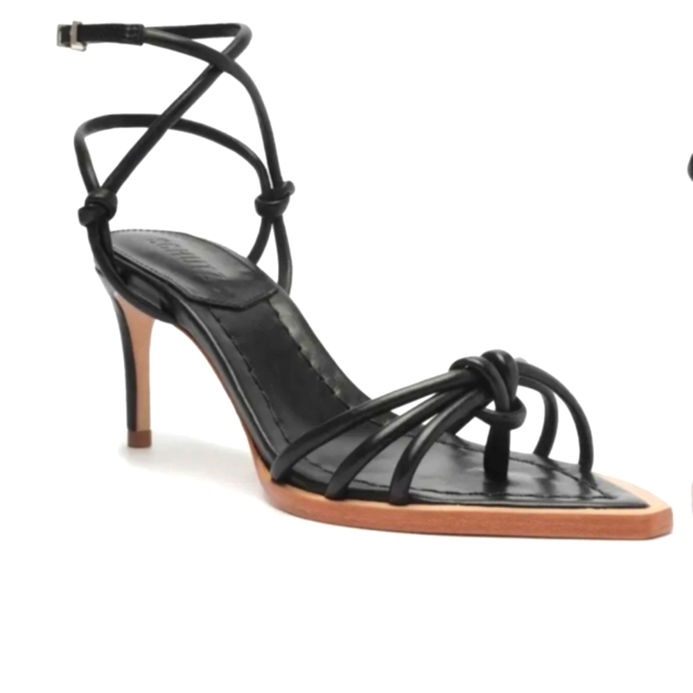 SCHUTZ Black Lace-Up Heels